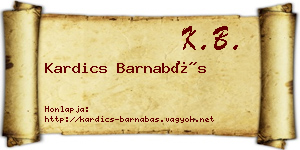 Kardics Barnabás névjegykártya