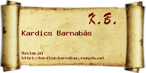 Kardics Barnabás névjegykártya