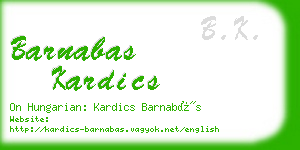 barnabas kardics business card